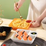 4-Piece French Fry & Dipping Plate Set for Snacks