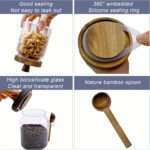 Glass Jars with Wooden Lids & Spoons - 3 Piece Set - صورة 2