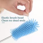 Silicone Rotating Bottle Brush with Stainless Steel Handle - صورة 6