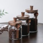 Glass Jars with Wooden Lids & Spoons - 3 Piece Set - صورة 4