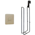 Space-Saving Metal Toilet Roll Holder with Adhesive Hook - صورة 4