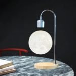 Floating Moon Lamp with Wooden Base, 3 D Printed LED - صورة 6