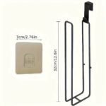 Space-Saving Metal Toilet Roll Holder with Adhesive Hook - صورة 6
