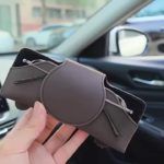 Magnetic Leather Car Visor Glasses Holder Clip - Image 12