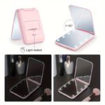 Travel-Friendly LED Makeup Mirror with 1 X/3 X Magnification - صورة 10