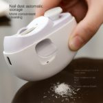 Electric for nail Clipper and Grinder Dual-Use with Splash Guard - Small Portable Home Manicure Tool, Anti-Squeeze Design, USB Rechargeable, Battery, White, for nail Care, Modern Aesthetic, Durable Plastic - صورة 9