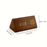 Smart Wooden Alarm Clock with Temp & Humidity Sensor - Image 4