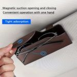 Magnetic Leather Car Visor Glasses Holder Clip - Image 4