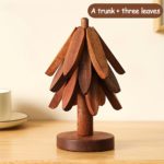 Tree Design Heat-Resistant Wood Trivet Set - Image 4