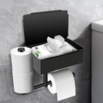 Stainless Steel Multi-Function Toilet Paper Holder with Shelf