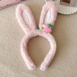 Strawberry Floral Bunny Ears Headband for Women - صورة 4