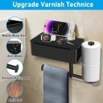 Stainless Steel Multi-Function Toilet Paper Holder with Shelf - صورة 2