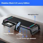 RGB Monitor Stand with USB Ports & Adjustable Height - صورة 3