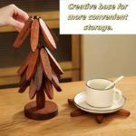 Tree Design Heat-Resistant Wood Trivet Set - Image 5