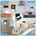 Stainless Steel Multi-Function Toilet Paper Holder with Shelf - صورة 5