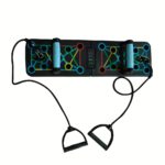 Compact Folding Push-Up Board with Resistance Bands