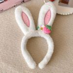 Strawberry Floral Bunny Ears Headband for Women - صورة 2