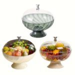 Elegant Plastic Storage Tray with Lid for Home Decor