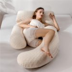 Ultimate Comfort U-Shaped Pregnancy Pillow Beige - Image 3