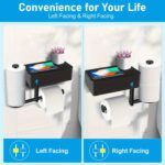 Stainless Steel Multi-Function Toilet Paper Holder with Shelf - صورة 4