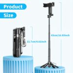 Compact 3-in-1 Wireless Selfie Stick with USB Charging - صورة 3