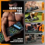 Compact Folding Push-Up Board with Resistance Bands - صورة 7