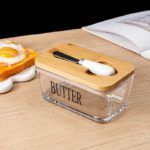 Elegant Acacia Wood Lid Glass Butter Keeper - Image 10