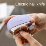 Electric for nail Clipper and Grinder Dual-Use with Splash Guard - Small Portable Home Manicure Tool, Anti-Squeeze Design, USB Rechargeable, Battery, White, for nail Care, Modern Aesthetic, Durable Plastic - صورة 2