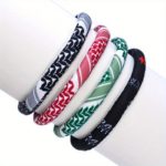Vintage Ethnic 3 D Fabric Bracelets - Handwoven Set of 4 - صورة 3