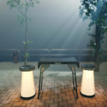 Camping Foldable Desk and LED Stool Set - صورة 3