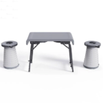 Camping Foldable Desk and LED Stool Set - صورة 4