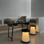 Camping Foldable Desk and LED Stool Set - صورة 5